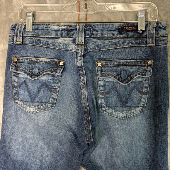 Vigoss‎ Bootcut  Women’s Blue Jeans Size 11/12 Faded Distressed Cowgirl Western - Picture 4 of 14